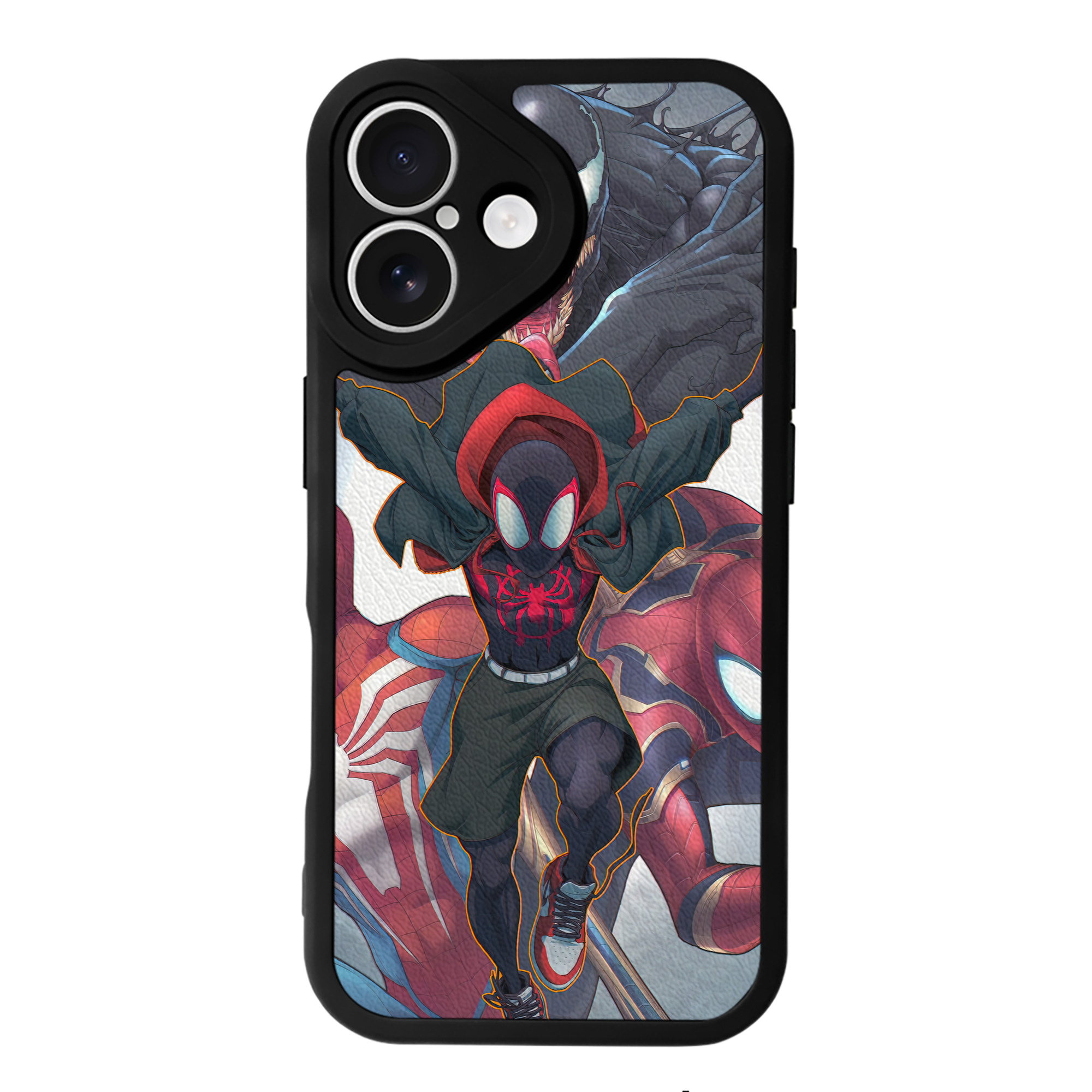 （画像用） Spider Man スパイダーマン 【iPhone 16シリーズ対応】シリコンスマホケース（レザー調） 材質：シリコン